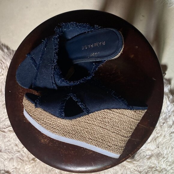 Rampage Blue Denim Summer Women's Wedges Heels Size 8.5 - Picture 4 of 8